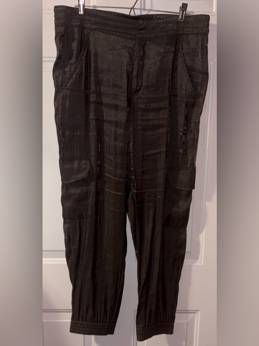 Anthropologie Shimmer Cargo Joggers size Large